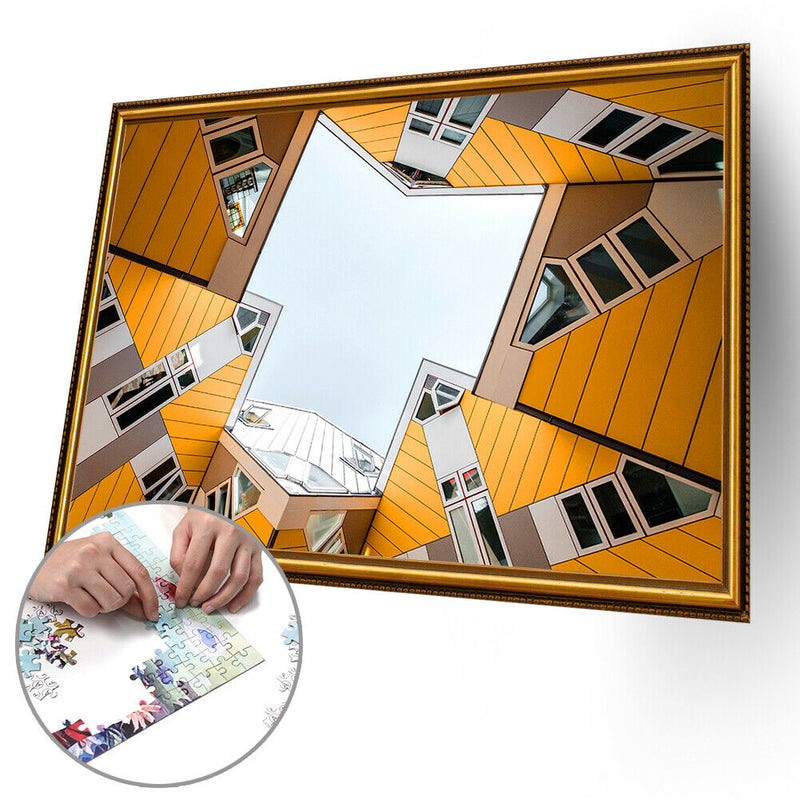 1000 Pieces Paper Jigsaw Puzzles Geometry Building Assembling Craft Decor