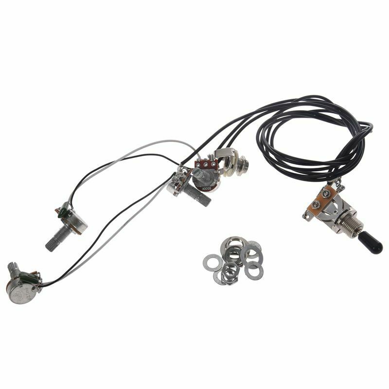 Electric Guitar Parts Wiring Harness 2V1T 500K Pots Tone 3 Way Toggle Switc