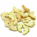 50Pcs Cute Wooden Baby Feet shapes Cut MDF Blank Embellishments E3M4 H0J6