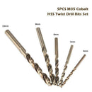 5PCS/Set 4/5/6/8/10mm Straight Shank M35 Cobalt High Speed Steel HSS Twist  X1L5