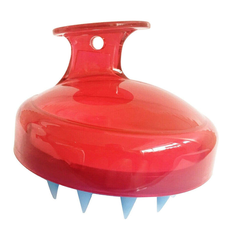 Silicone Shower Shampoo Body Wash Dandruff Brush Hair Scalp Massager Shiny red
