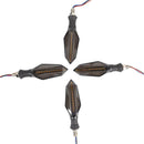 2/4pcs Motorbike LED Turn Signal Lamps Yellow Light Dual-color Flashing Lights