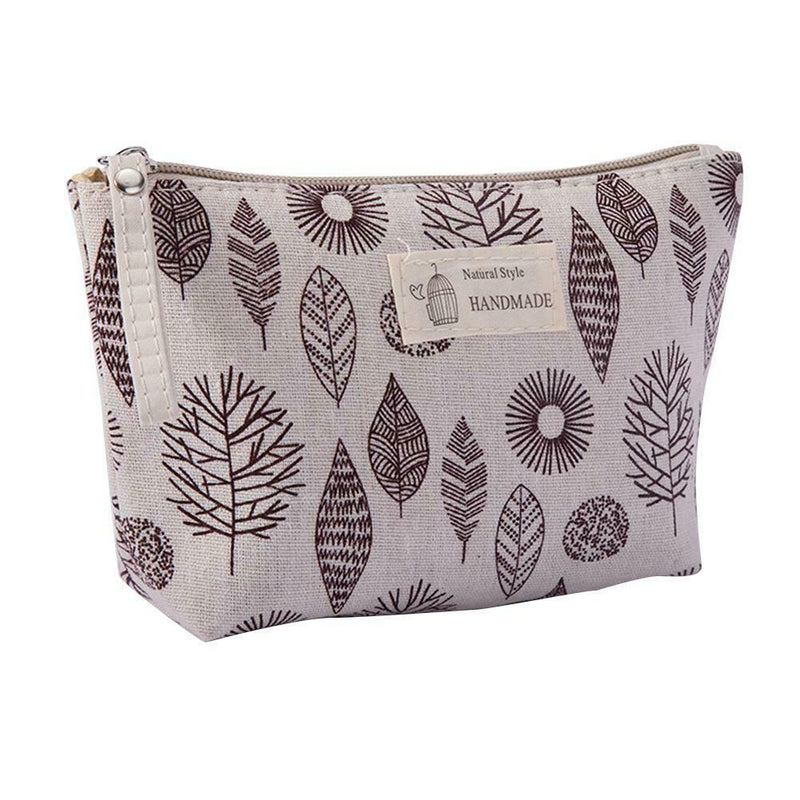 Printed Cosmetic Bag Canvas Purse Zip Makeup Wash Storage Pouch (Style 8) A