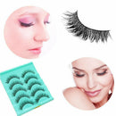 5 Pairs Black Handmade Messy Natural Cross False Eyelashes W9N3