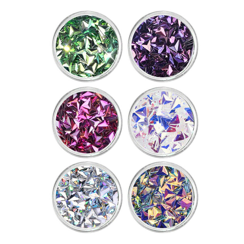 6 Colors Holographic Chunky Triangle Glitter Sequins Beauty Festival Glitter