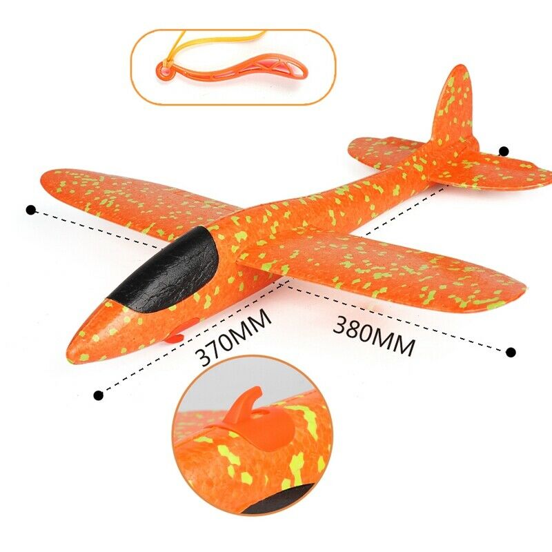 38CM EPP Foam Hand Throw Airplane Rubber Band Ejection Outdoor Launch Glide V1C7