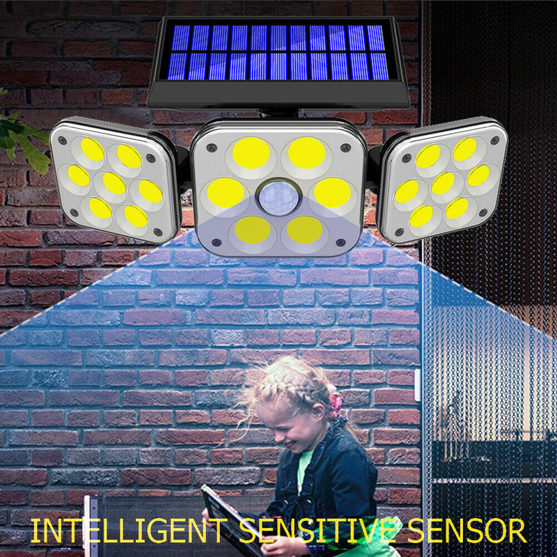 Solar Sensor Wall Light Waterproof 3Modes Garden Porch Street Lamp (132COB)