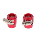 2X Fuel Oil Water Pipe AN6 Hose End Finisher Clip Clamp OD 19mm & 12mm Red