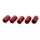 5 x Hexagon Car or Bike Dust/ Valve Caps - Red