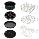 1X(8Pcs 8 Inch Air Fryer Frying Cage Dish Baking Pan Rack Pizza Tray Pot Ac