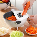 Magic Rotate Vegetable Cutter with Drain Basket Multi-Functional Kitchen Ve C2F4