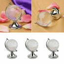 Round Earth Globe World Map Crystal Glass Clear Paperweight Stand Gift Desk U6Q2