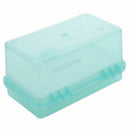 Clear Turquoise Plastic Tray 2 Compartment Tool Storage Box Case