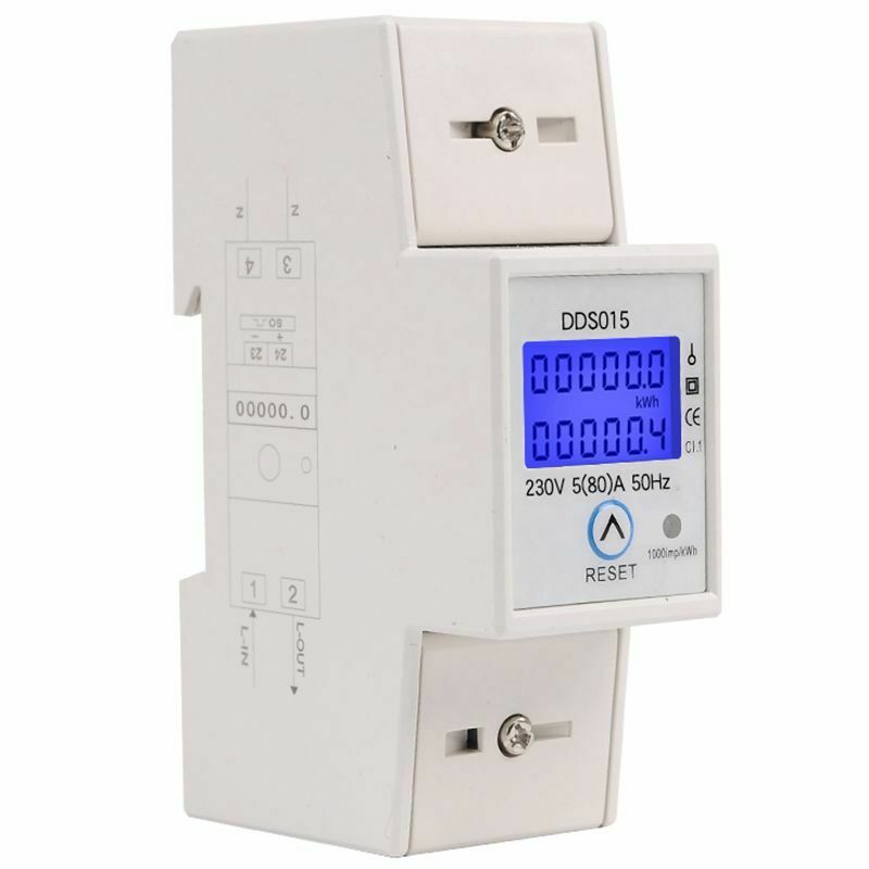 Din Rail Single Phase Wattmeter Power Consumption Watt Electronic Energy Me F9H6