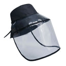 Anti-saliva Protective Fisherman Hat Soft PVC Removable Face Shield Black