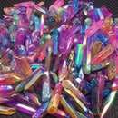 Large Lot Of Titanium Rainbow Aura Lemurian Quartz Crystal Point Healing 100g-AU