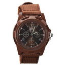 Sport Style Canvas Belt Quartz Wrist Watch (Coffee)