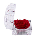 Acrylic Jewelry Box Ring Box with Red Rose for Wedding Birthday C8O2