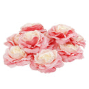 10 xSilk Camellia Artificial Flower Heads Wedding Bride Hair Clip Decor Pink