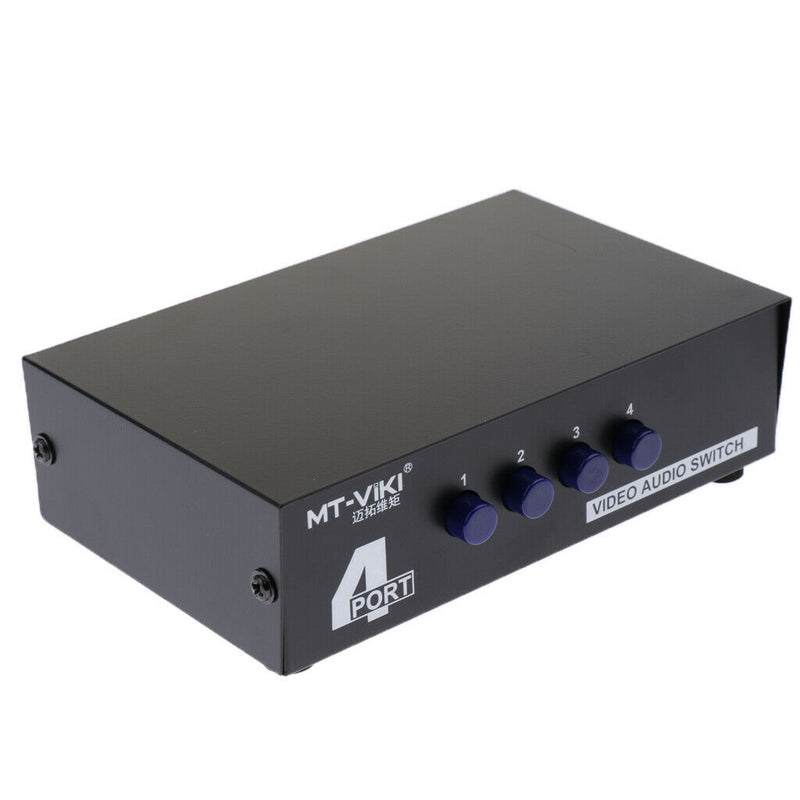 1 to 4 Port RCA Video Audio AV Switcher Selector 4-Way TV DVD Splitter Box -