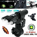 USB Rechargeable LED Bike Bicycle Front Headlight and Rear Tail Light Set Bright