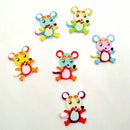50pcs Wooden Mouse Buttons Colorful 2 Holes Buttons for Sewing Scrapbooking