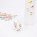 500 Pcs Round Cartoon Thank You Stickers Cute Sun Rainbow Clouds StiSEAU