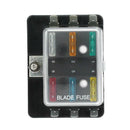 6 Way Circuit ATO ATC Blade Fuse Box Holder For Car Van Boat Marine Truck H4K2