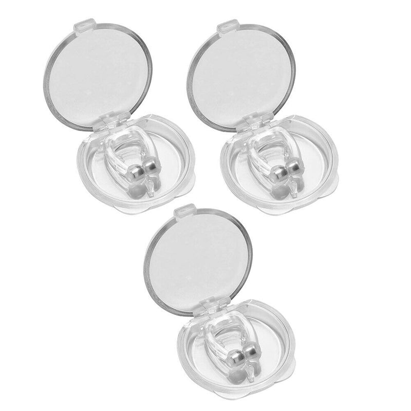 Silicone Magnetic Anti Snore Stop Snoring Nose Clip Sleep Aid w/Case (3pcs)