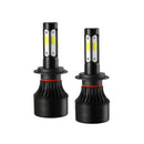 2*4-Sides H7 COB Hi-Lo Beam LED Headlight Kit  Bulb High Low 6500K