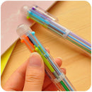 4Pcs Multi-color 6 in 1 Color Ballpoint Pen Ball Point Pens Kids School Supply