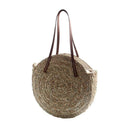 Women Bohemia Wind Beach Circle Round Rattan Straw Summer Travel Shoulder B