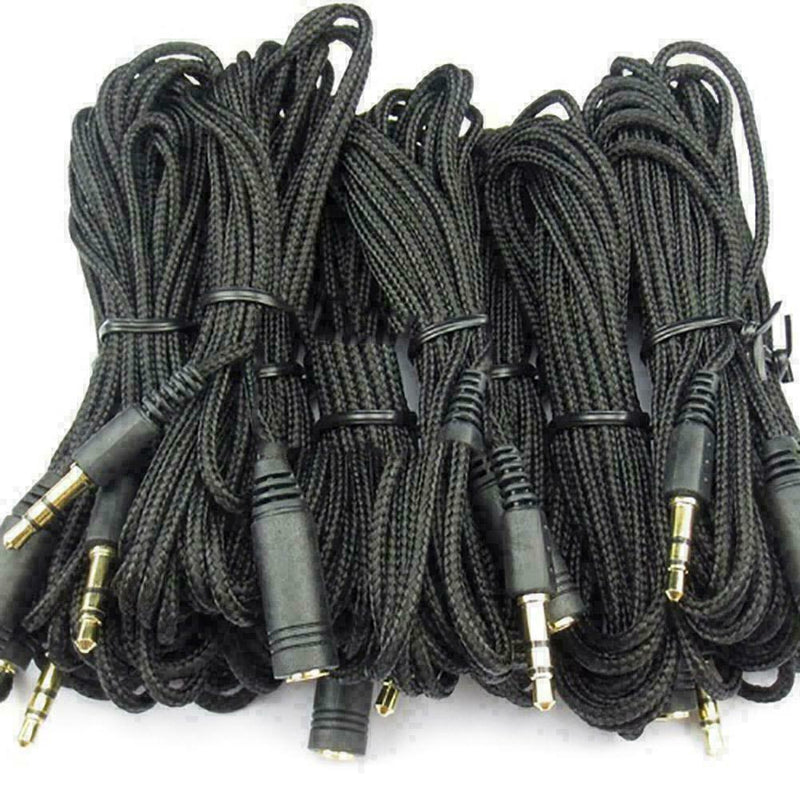 1/8" 10ft 3.5mm Stereo Audio Aux Headphone Extension Cord-Male Cable Female N2K9