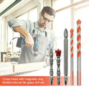 5pcs/set Threaded Triangle Tungsten Steel Wall Tile Concrete Drilling Bit
