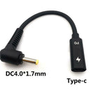 USB-C/Type-C Female to 4.0x1.7mm Male Plug Adapter Connector for Asus Ultrabook