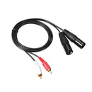 2 RCA to 2 XLR Male Audio Cable Cord Wire, 1.5m/4.92ft