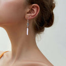 Clear Quartz Moon Earrings Natural Stones,Esoteric,Celestial Gothic Earrings