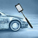 LED Lighted Inspection Mirror Rectangular Extending Angle Car Telescoping T7T5