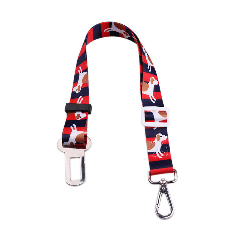 4X(Plaid Dot Print Pets Puppy Seat Lead Leash Dog Harness Vehicle Seatbelt Z7V8)