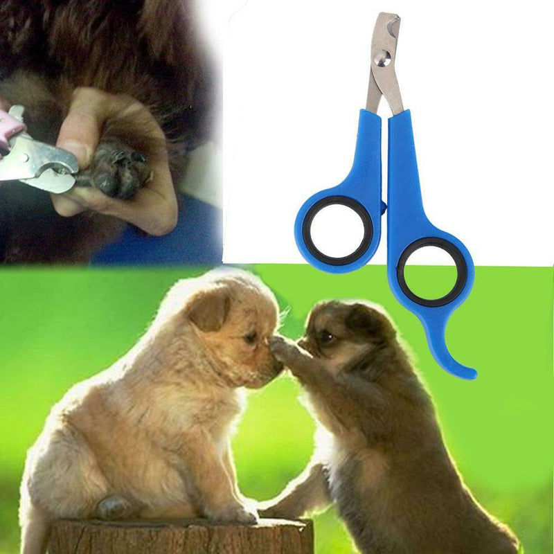 Pet Nail Toe Clipper Scissors Stainless Steel Dog Claw Cutter(Blue Black) A