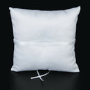 White Double Heart Rhinestone Ring Pillow Wedding Ring Bearer Cushion 20*20