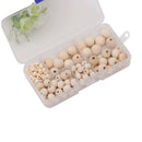 148pcs Mixed Size Unfinished Round Wood Beads Loose DIY Jewelry Making Charm
