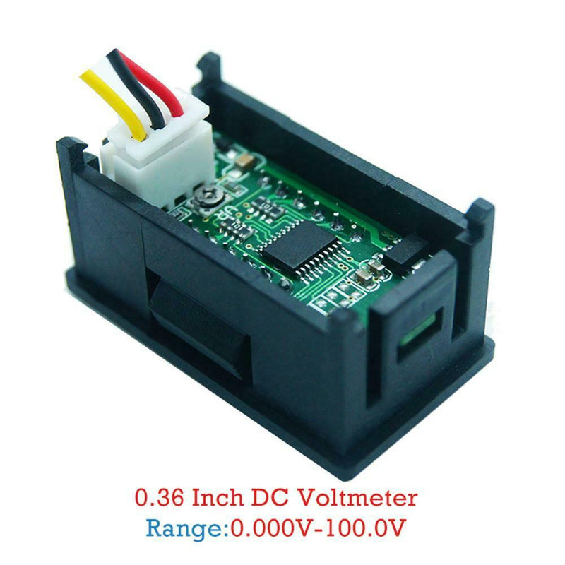 Mini LED Display 4 Bits 0-100V Voltmeter Panel Volt Voltage Meter (0.36inch