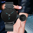 Men Round Dial Bracelet Quartz Watches Strap Waterproof Wristwatch (Blue)