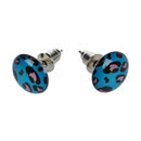 12 Pairs Women Colorful Round Ear Studs Earrings Jewelry-Leopard Stripes
