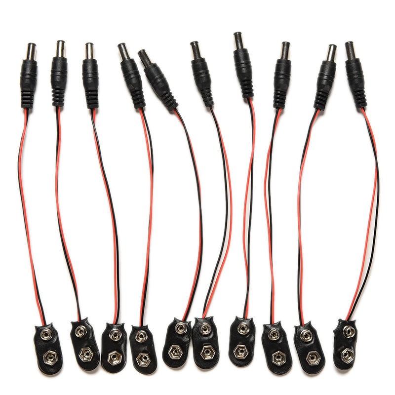 2X9V Battery Power Cable Plug Clip for Arduino with jack connector 5.5*2.1mm 3CD
