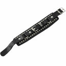 Fashion Punk Rivet Stud Fashion Unisex Leather Belt Bangle Bracelet (Black)
