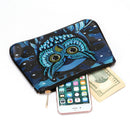 5D Diamond Blue Owl Painting Clutch Bag Leather Wallet Purse DIY F. Women Zipper