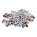50Pcs Love Heart Shape Wood Button with Owl Pattern 2 Holes DIY Craft Sewing