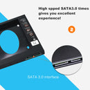 ABS 12.7mm Hard Drive Bay Caddy Sata To Sata Optical Tray Bracket for Laptop